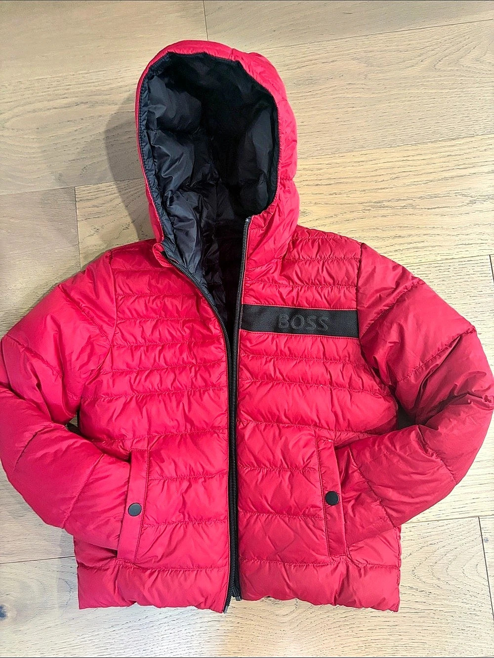 BOSS Boys Size 8-12 Reversible Puffer Jacket Like New